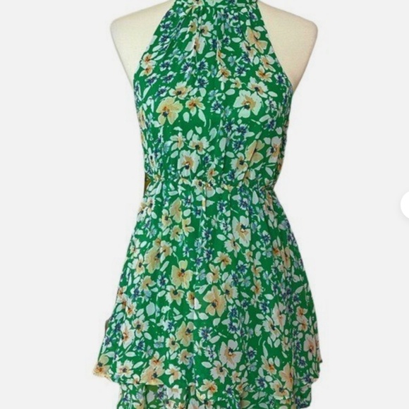 Sienna Sky Green Floral Tiered Dress - NWT Size: L - Picture 7 of 7